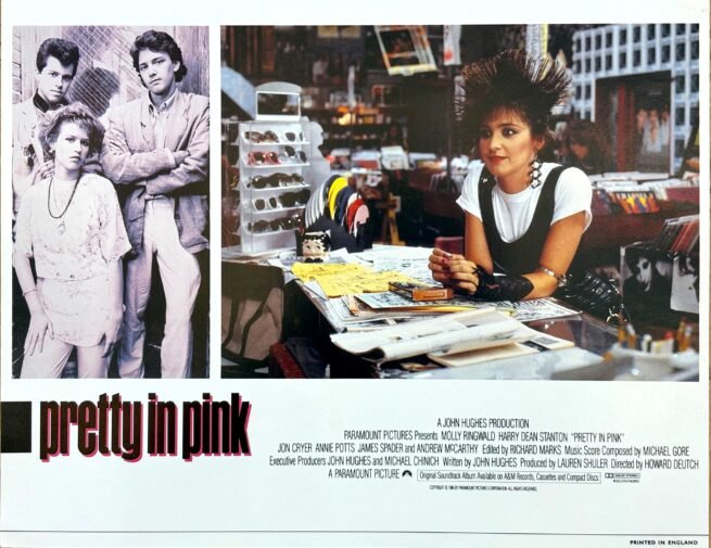 Original vintage cinema lobby card for John Hughes romantic comedy, Pretty in Pink