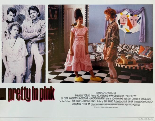 Original vintage cinema lobby card for John Hughes romantic comedy, Pretty in Pink