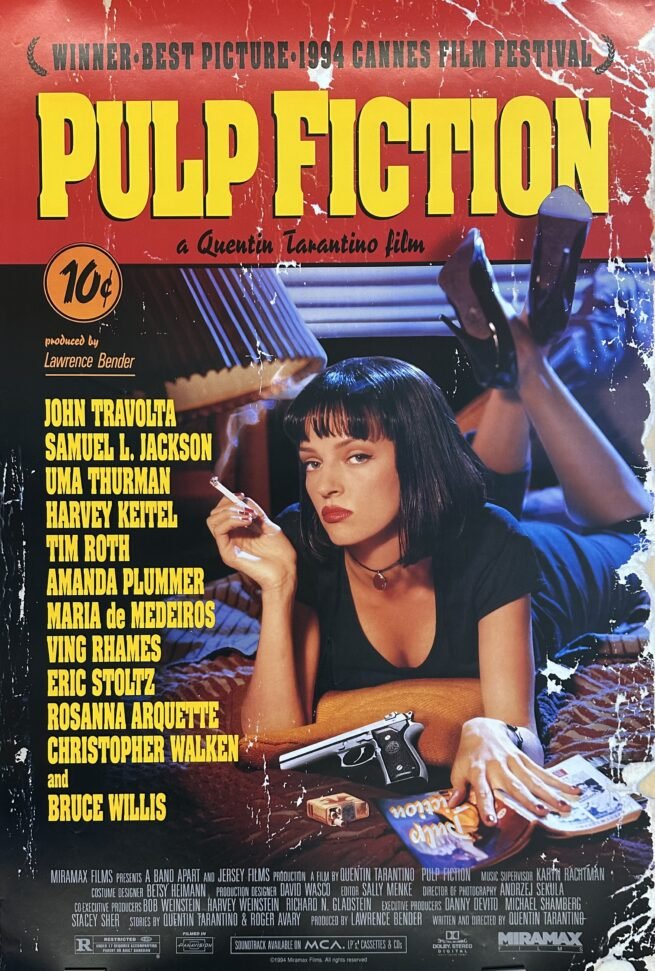 Original cinema movie poster for Tarantino's Pulp Fiction
