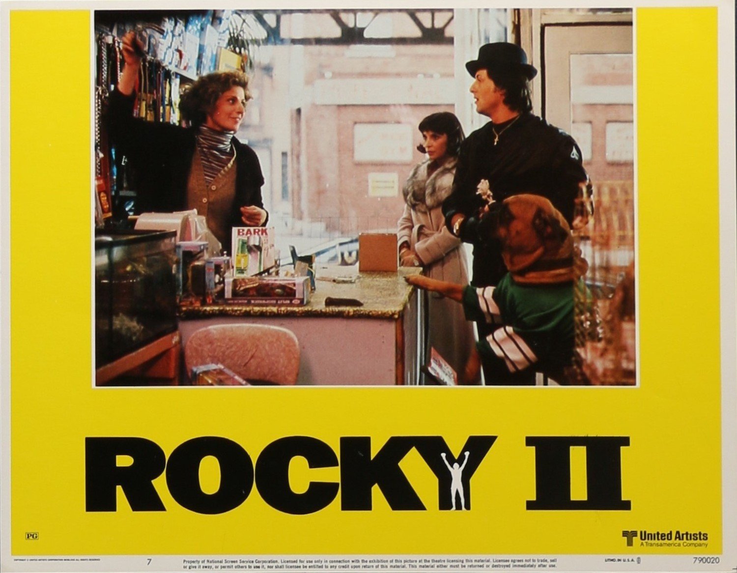 Original cinema lobby card movie poster for boxing drama, Rocky II starring Sylvester Stallone