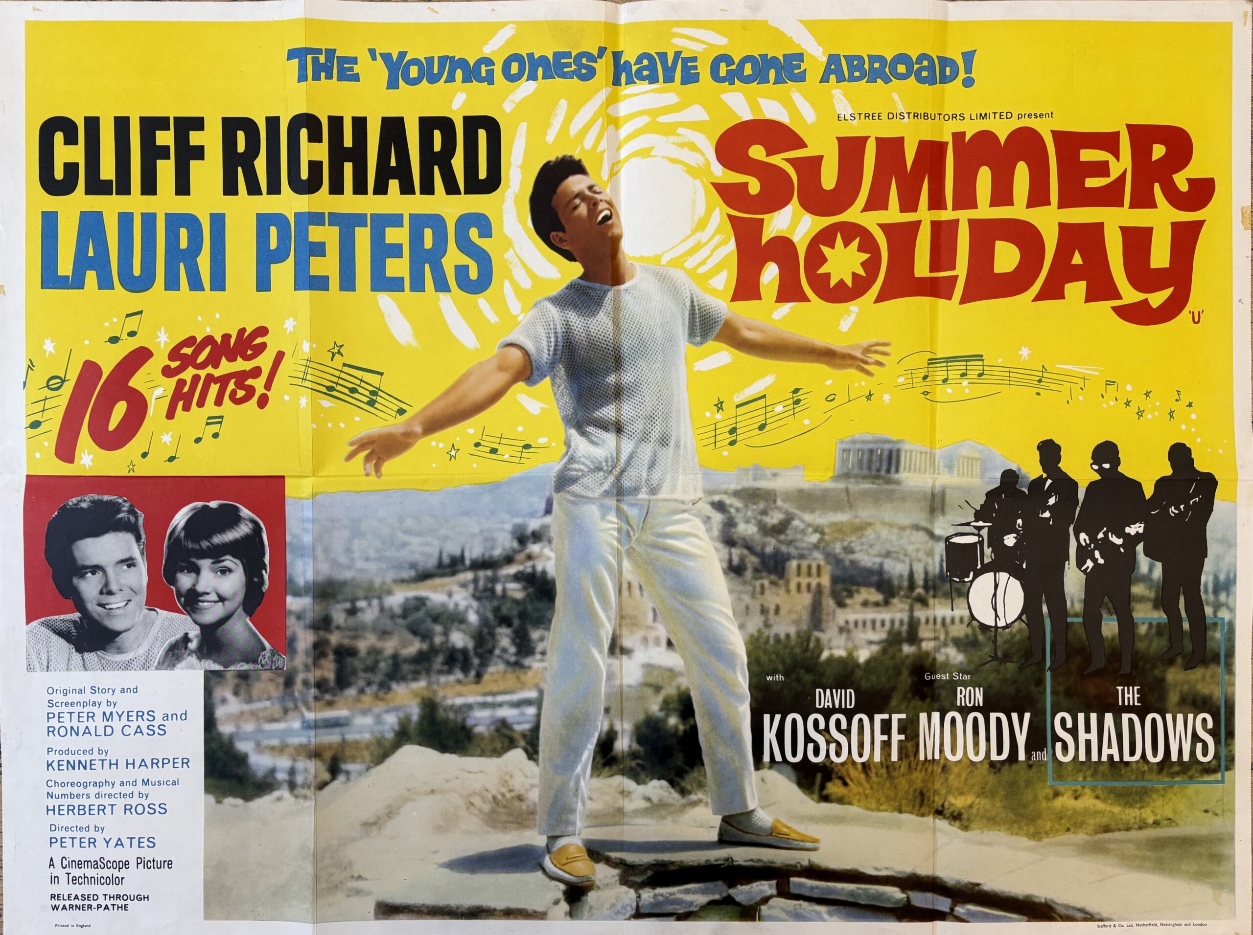 Original vintage cinema movie poster for Cliff Richard in Summer Holiday