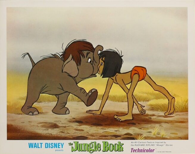 Original vintage cinema lobby card movie poster for Disney classic, The Jungle Book