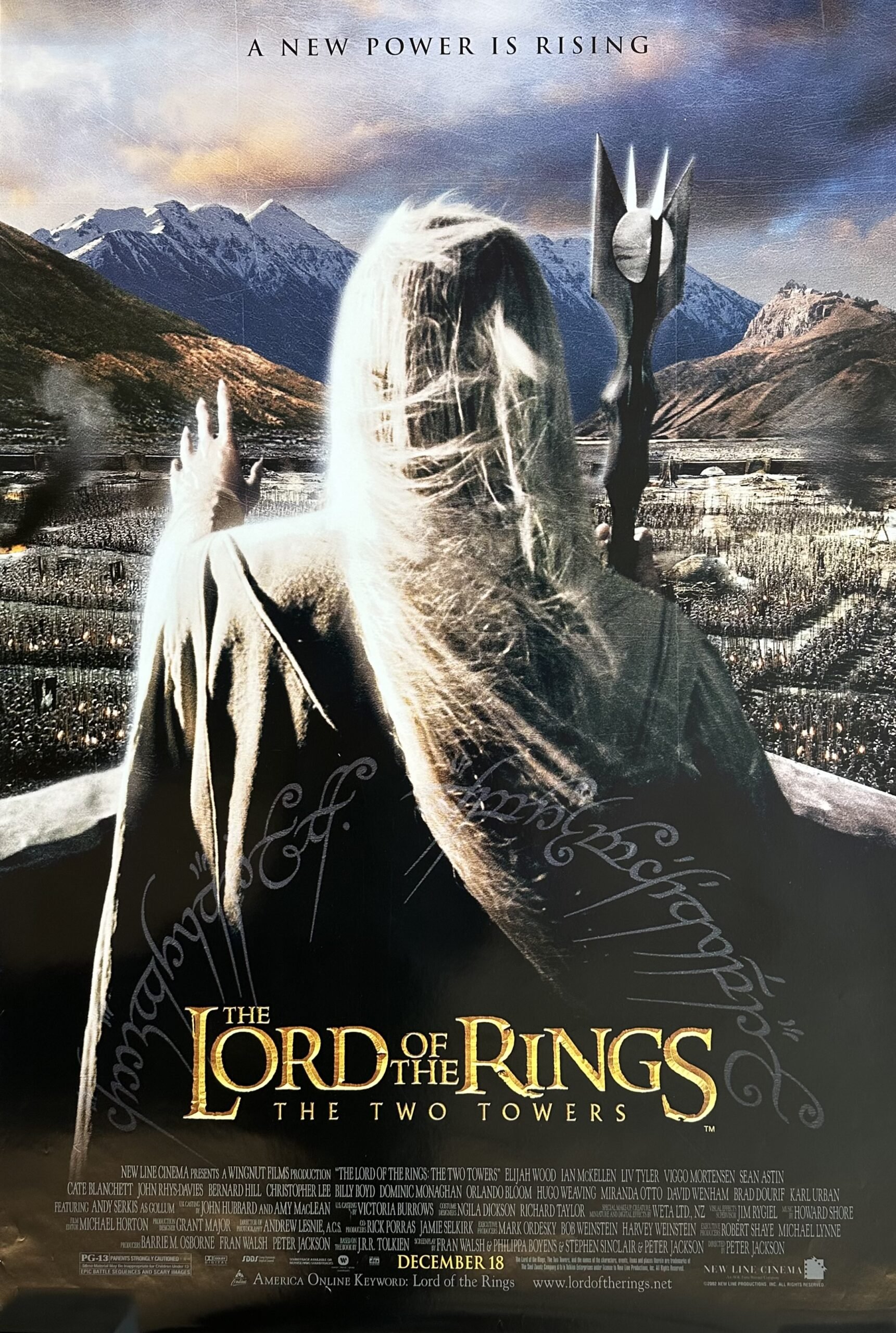 Original cinema movie poster for the Lord of the Rings - The Two Towers