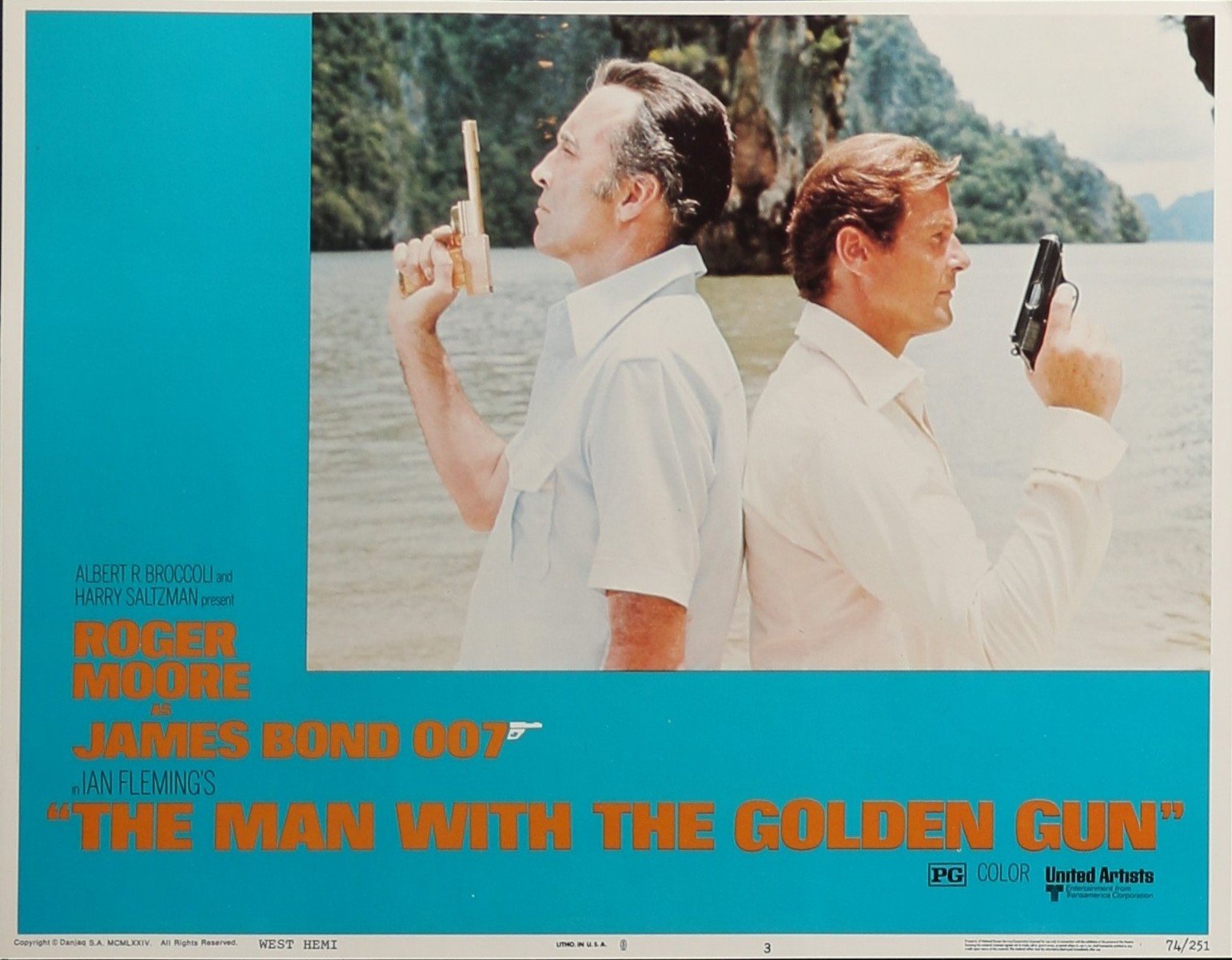 Original vintage cinema lobby card movie poster for James Bond 007 The Man with the Golden Gun