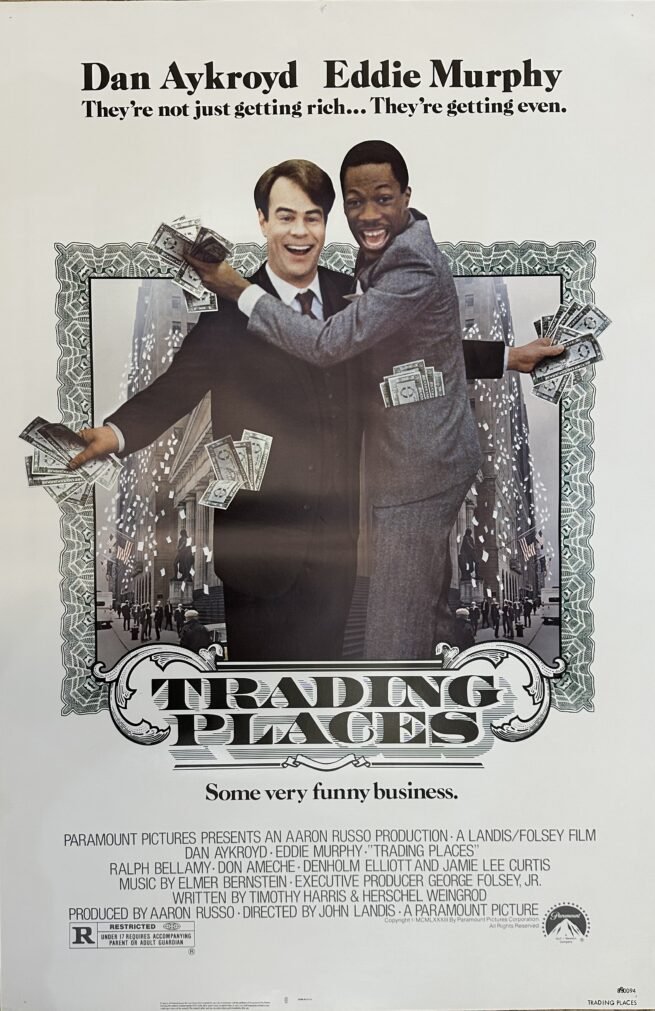 Original cinema movie poster for San Aykroyd and Eddie Murphy in Trading Places