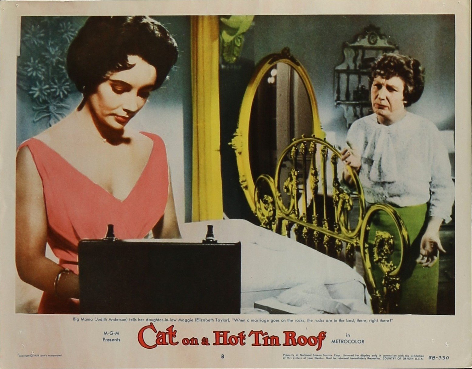 Vintage original US cinema lobby card poster for Paul Newman in Cat On A Hot Tin Roof