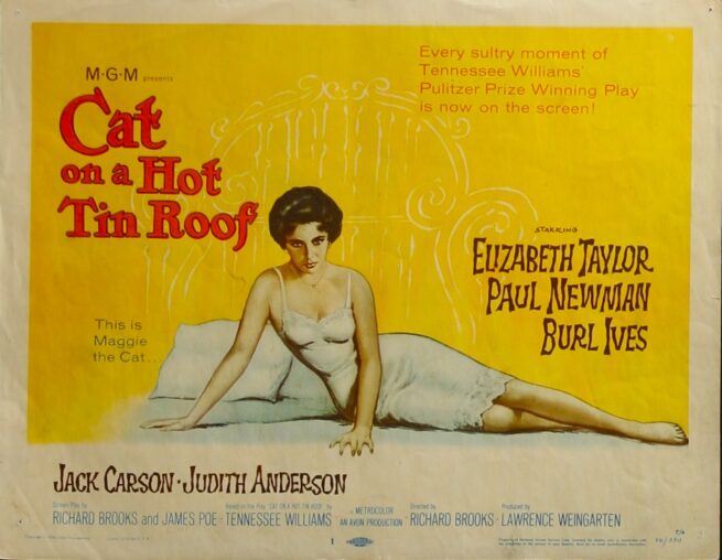 Vintage original US cinema lobby card poster for Paul Newman in Cat On A Hot Tin Roof