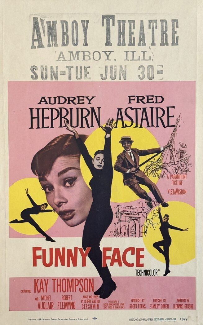 Original vintage cinema window card movie poster for Funny Face