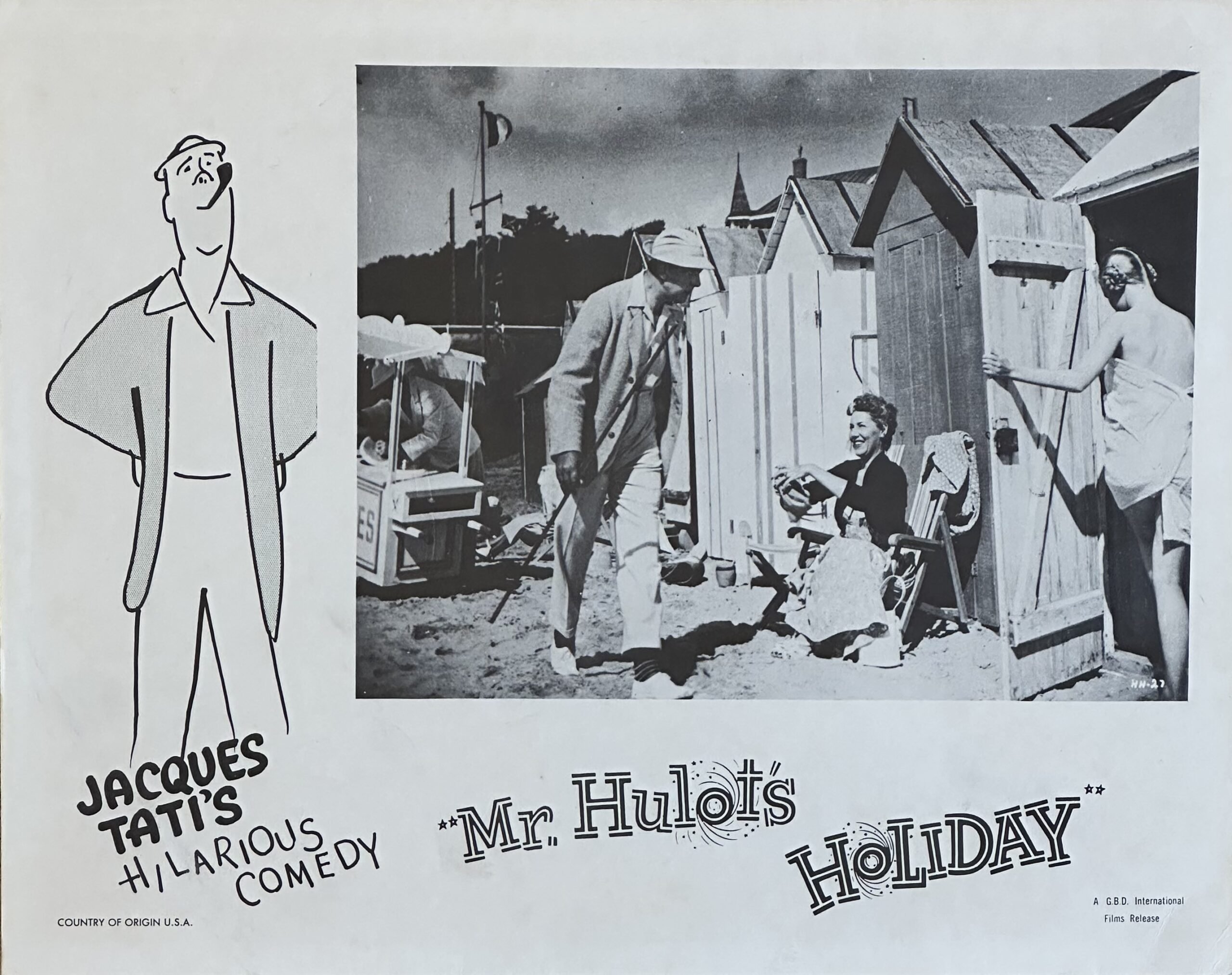 Original vintage cinema lobby card movie poster for comedy, M Hulot's Holiday