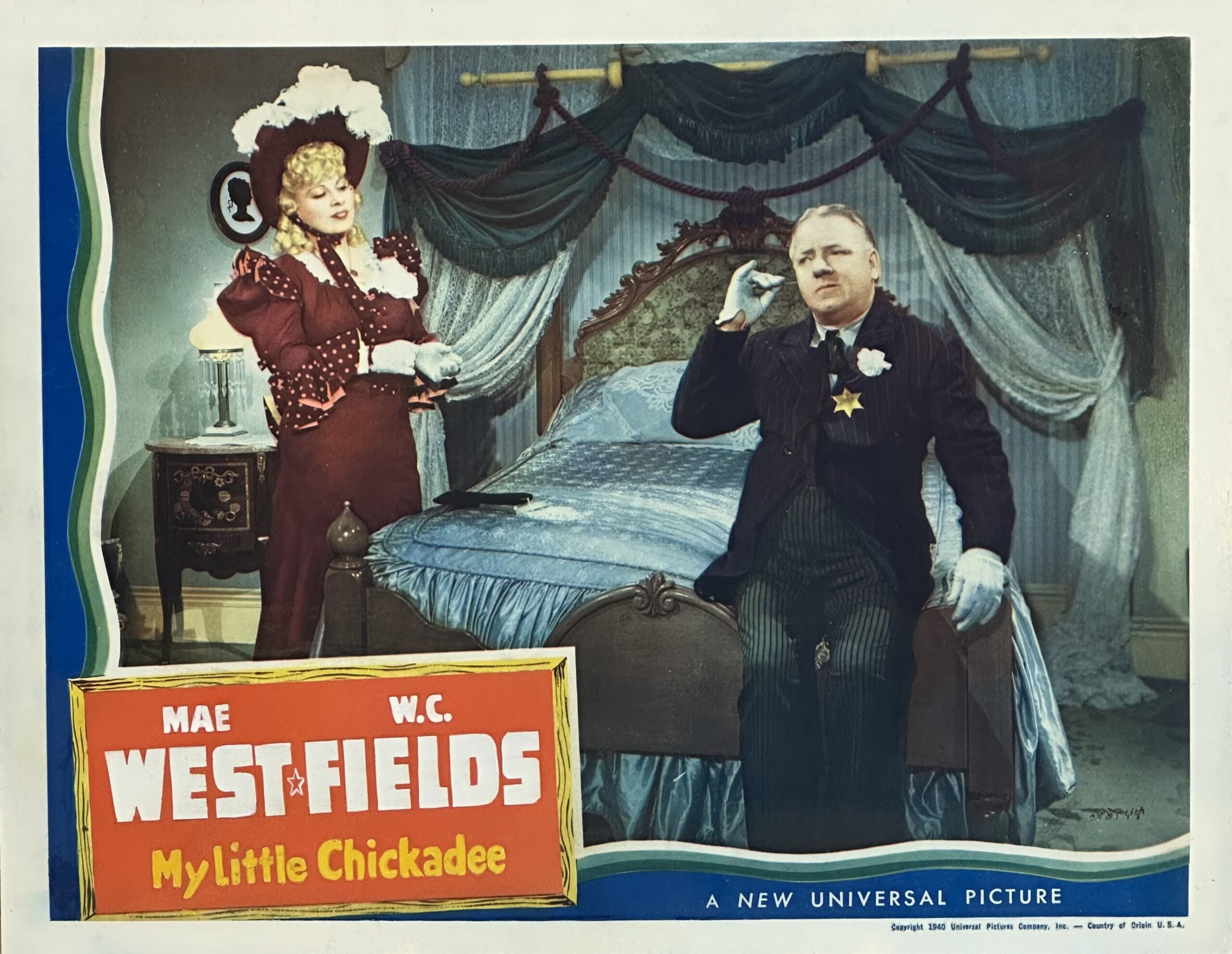 Original vintage cinema lobby card movie poster for My Little Chickadee starring Mae West and W C Fields