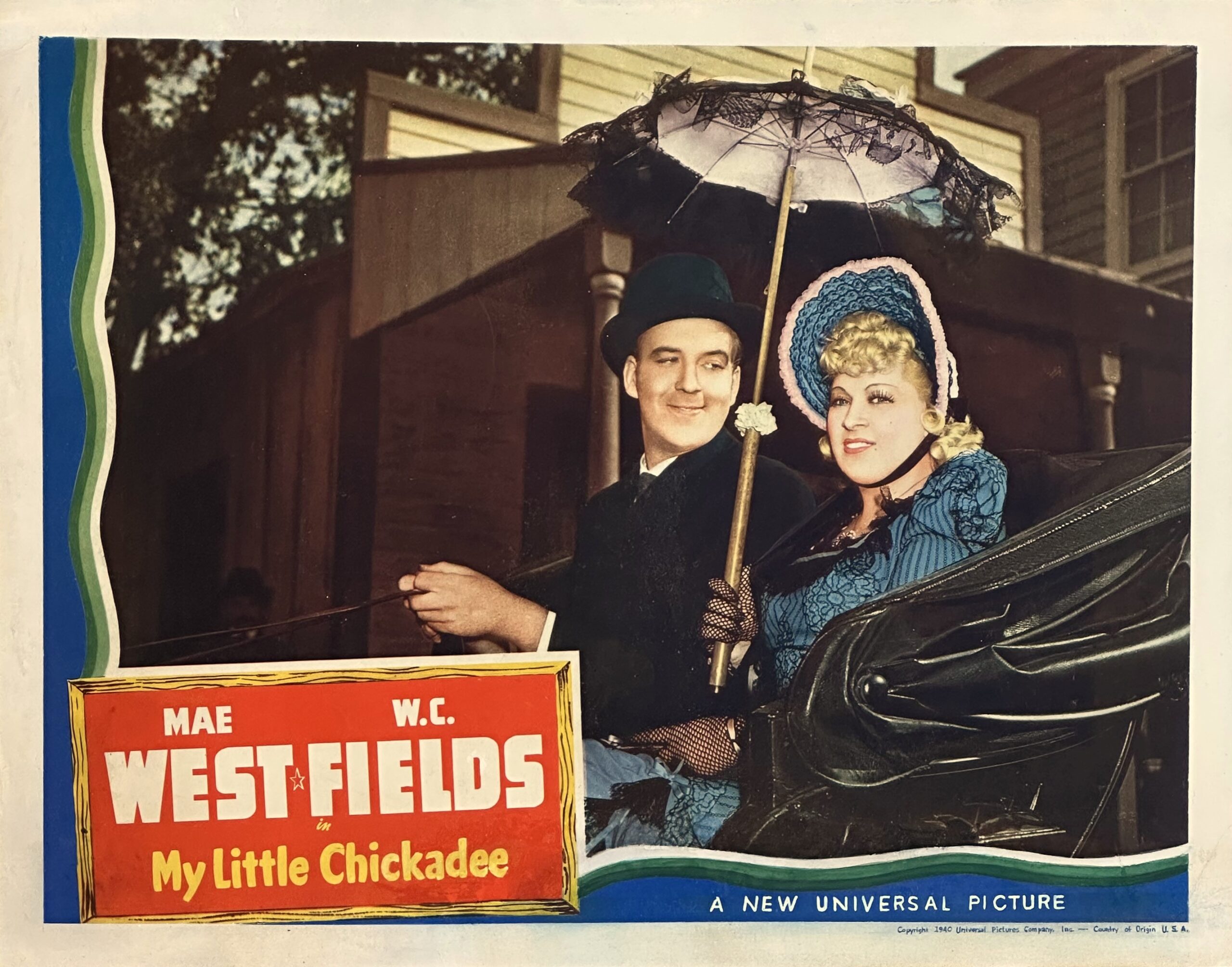 Original vintage cinema lobby card movie poster for My Little Chickadee starring Mae West and W C Fields