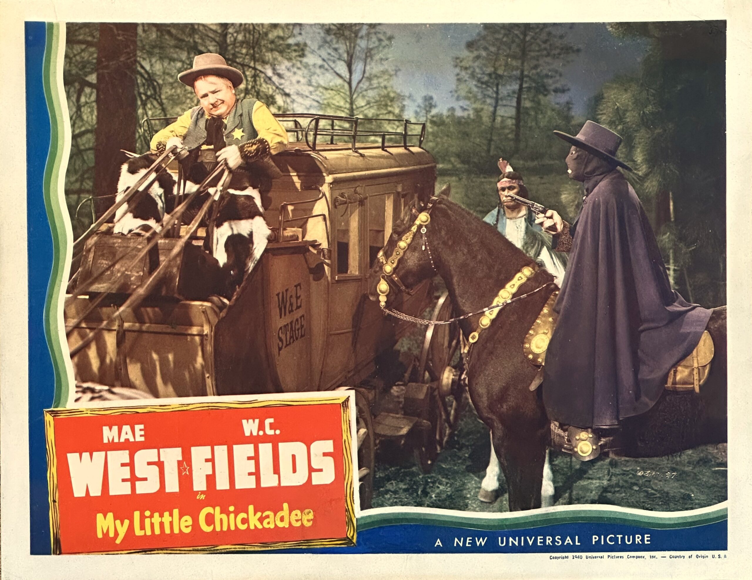 Original vintage cinema lobby card movie poster for My Little Chickadee starring Mae West and W C Fields