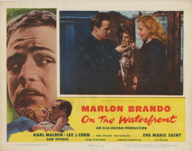 Original vintage cinema lobby card movie poster for Marlon Brando in On the Waterfront