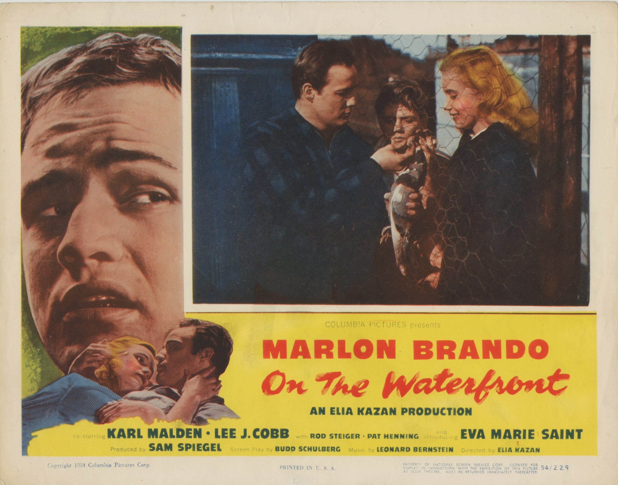 Original vintage cinema lobby card movie poster for Marlon Brando in On the Waterfront