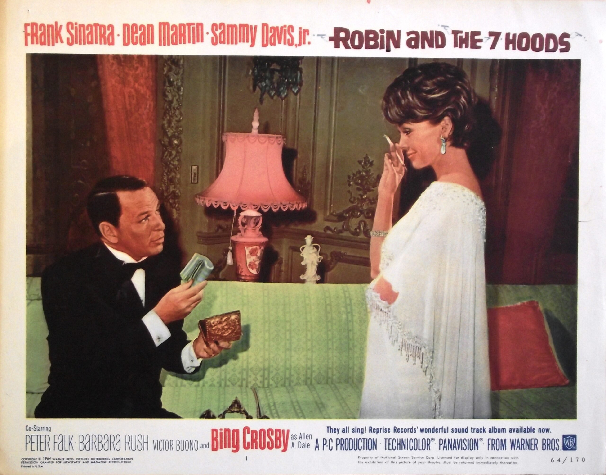 Vintage original US cinema lobby card poster for Ratpack movie Robin and the 7 Hoods.