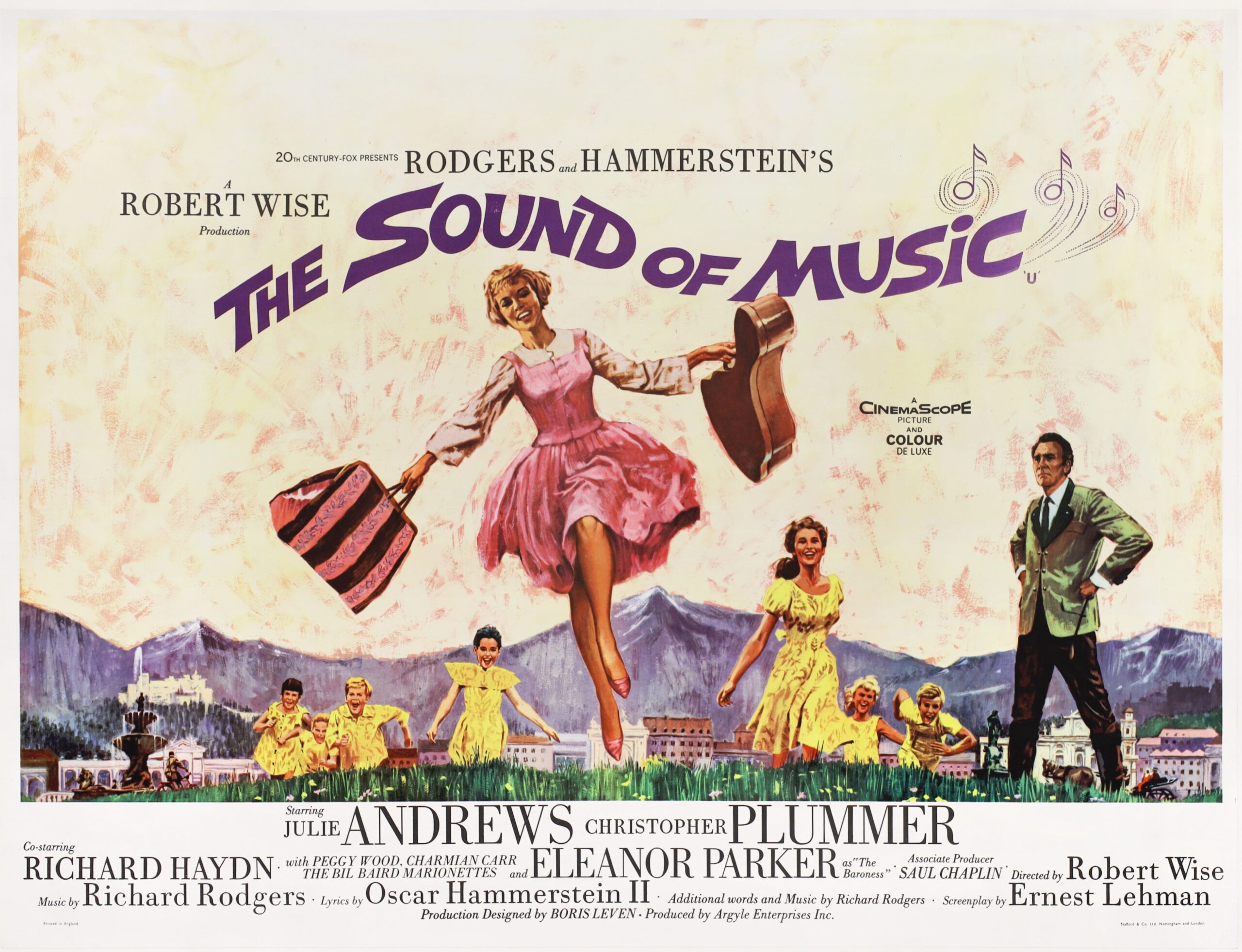 Original vintage cinema movie poster for the musical The Sound of Music