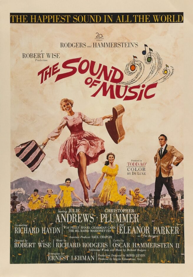 Original vintage cinema window card movie poster for The Sound of Music
