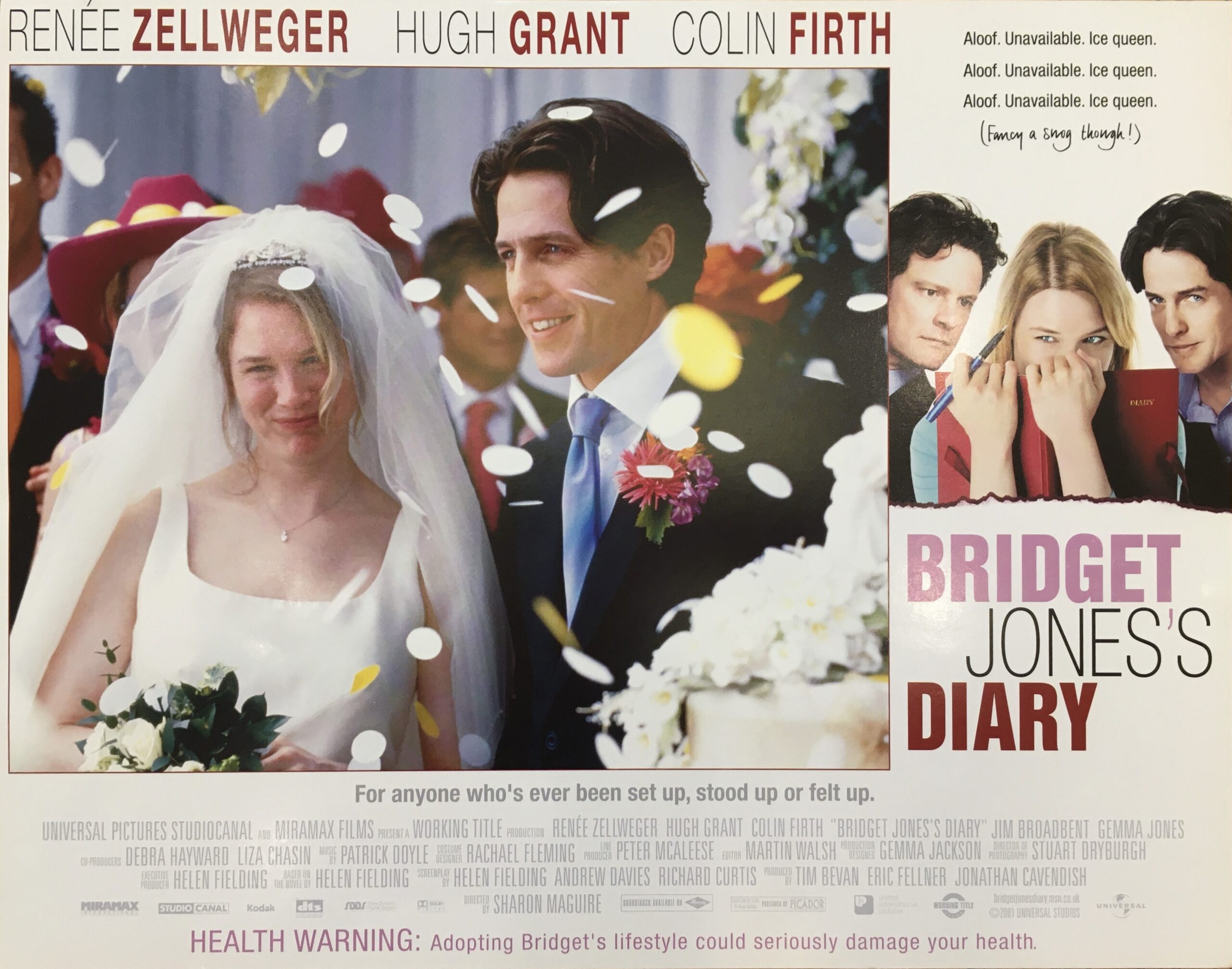 Original vintage cinema lobby card movie poster for the comedy, Bridget Jones's Diary