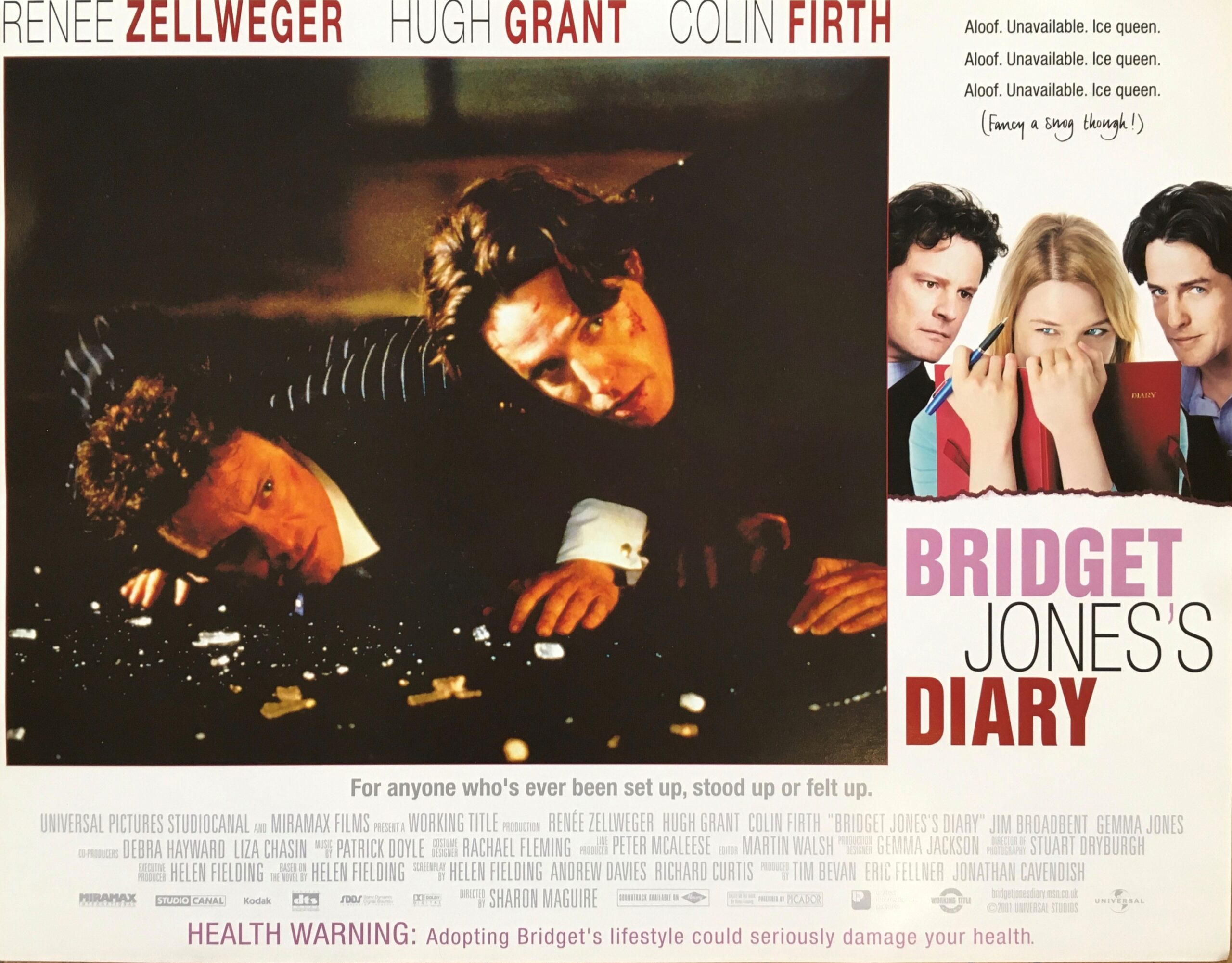 Original vintage cinema lobby card movie poster for the comedy, Bridget Jones's Diary