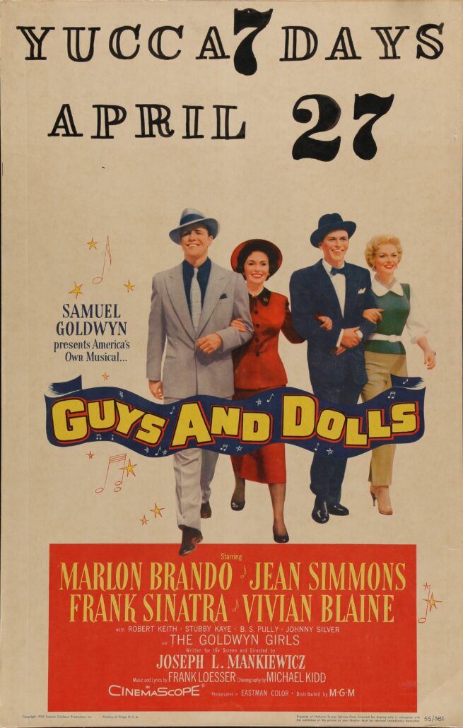 Original vintage cinema movie poster for the musical Guys and Dolls