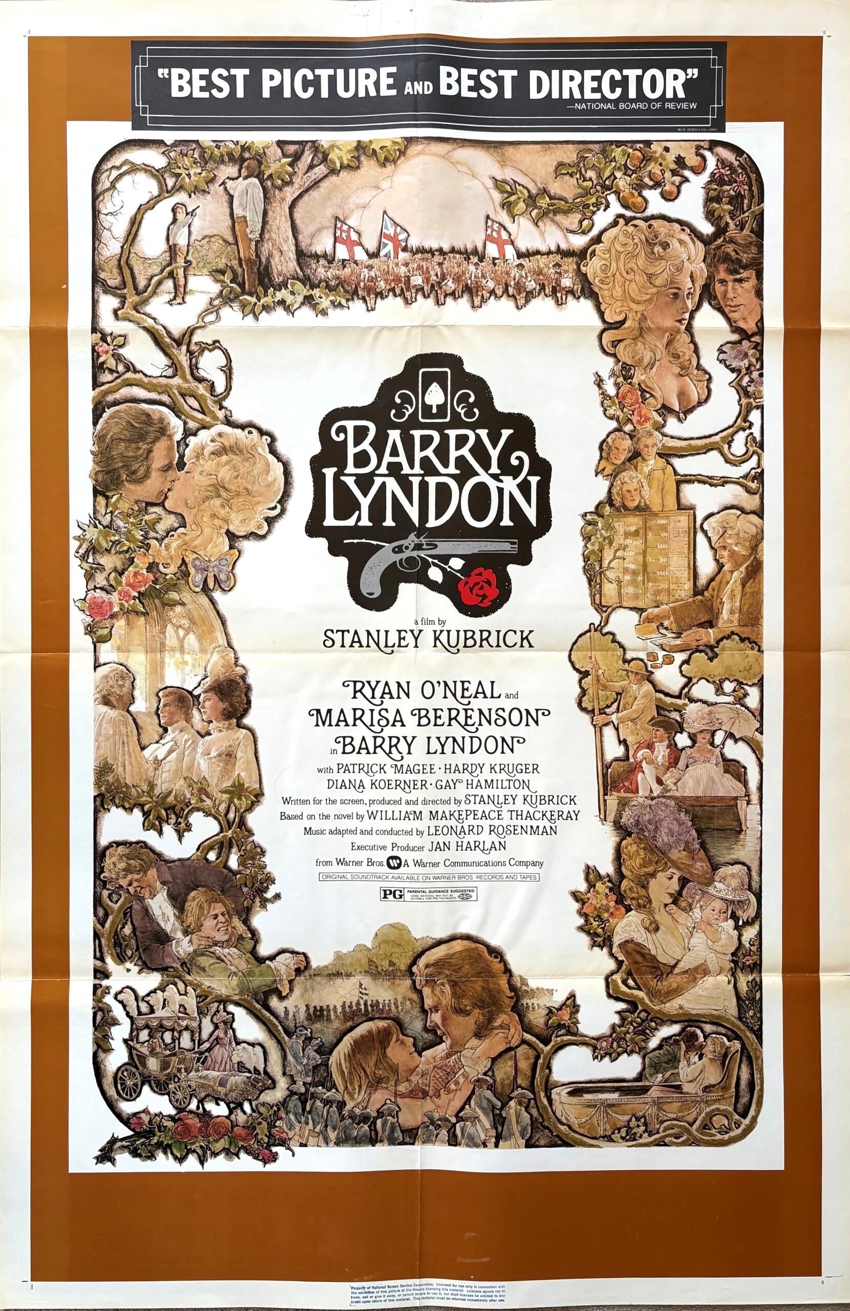 Original vintage US movie poster for Kubrick's Barry Lyndon.
