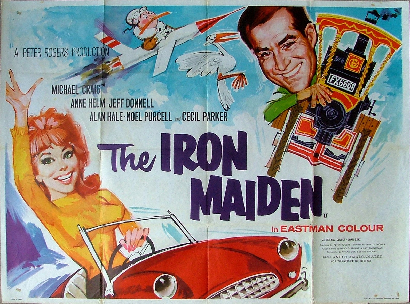 Original vintage cinema movie poster for the comedy, The Iron Maiden