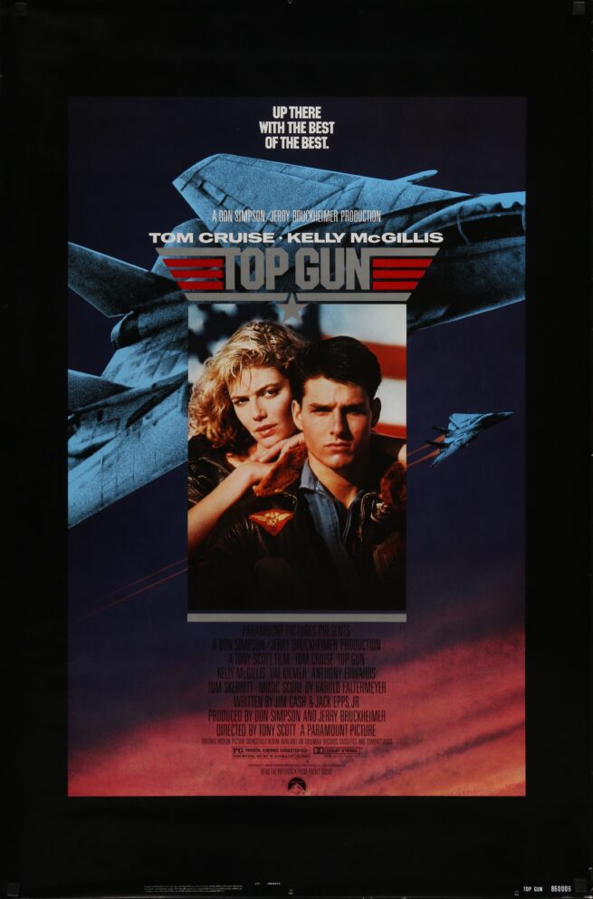 Original vintage cinema movie poster for Top Gun starring Tom Cruise