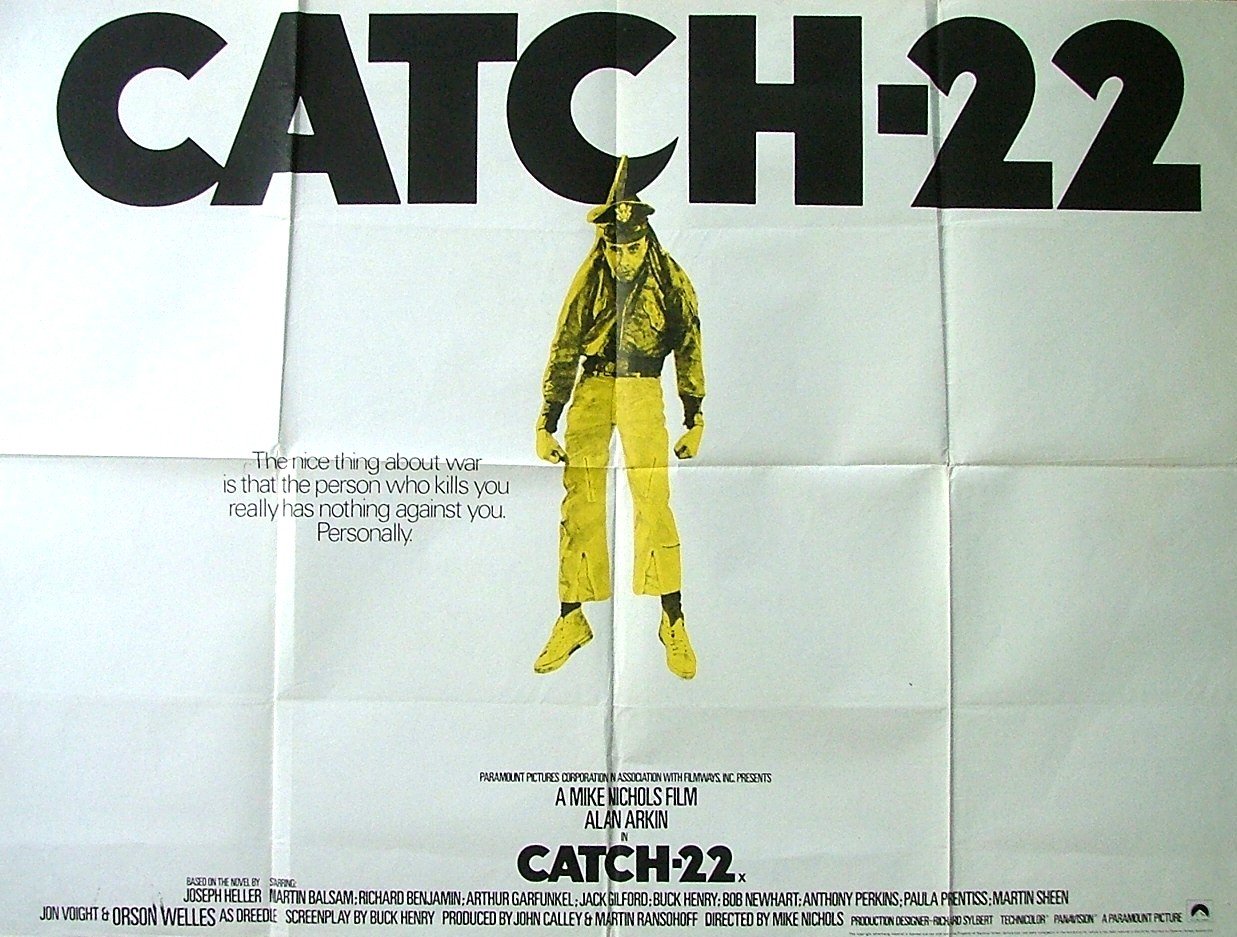 Vintage original UK cinema Quad movie poster for satirical war film Catch-22.