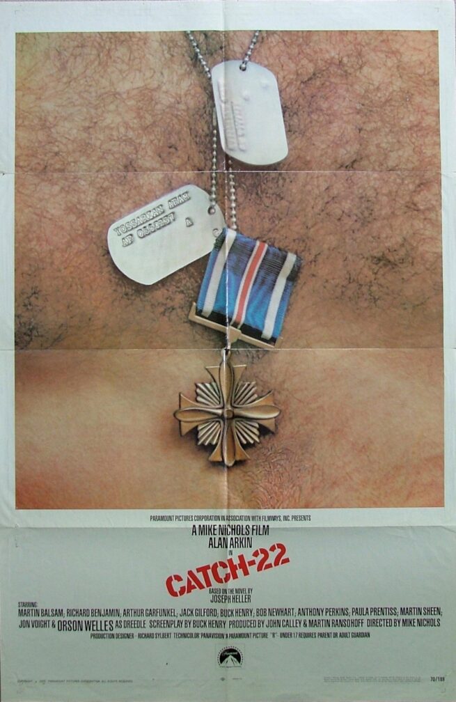 Vintage original US cinema One Sheet movie poster for Catch-22.