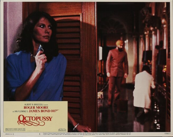 Original cinema lobby card movie poster for James Bond 007 in Octopussy