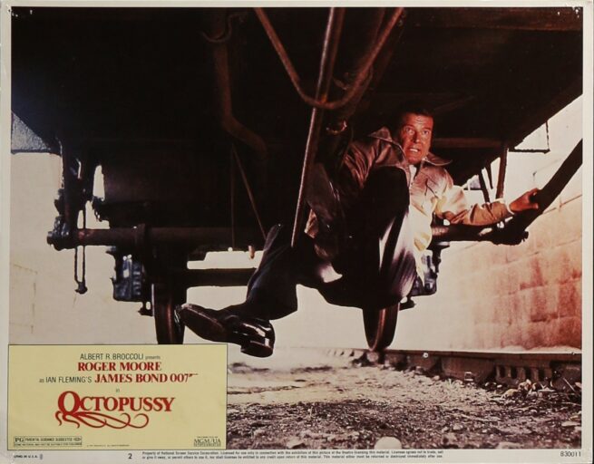 Original cinema lobby card movie poster for James Bond 007 in Octopussy