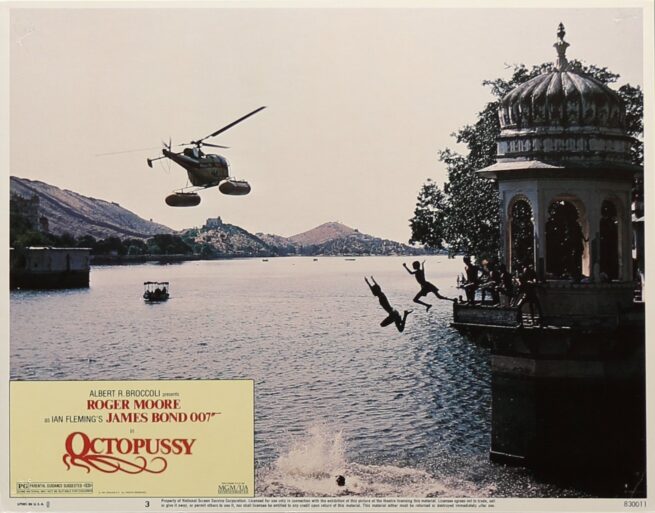 Original cinema lobby card movie poster for James Bond 007 in Octopussy