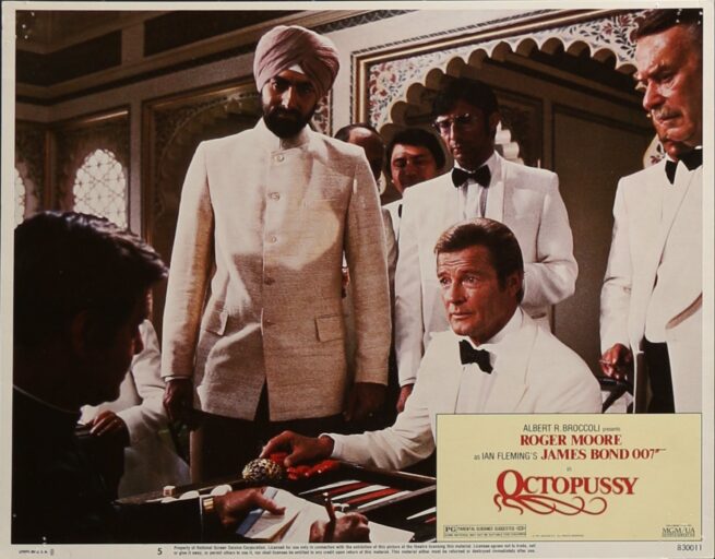 Original cinema lobby card movie poster for James Bond 007 in Octopussy