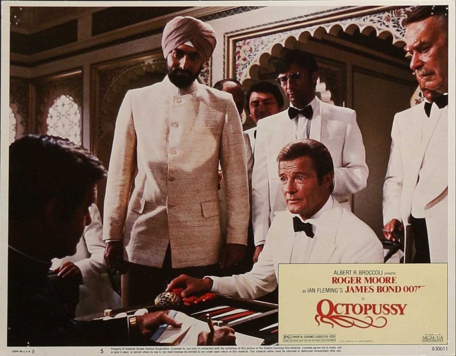 Original cinema lobby card movie poster for James Bond 007 in Octopussy