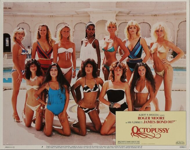 Original cinema lobby card movie poster for James Bond 007 in Octopussy