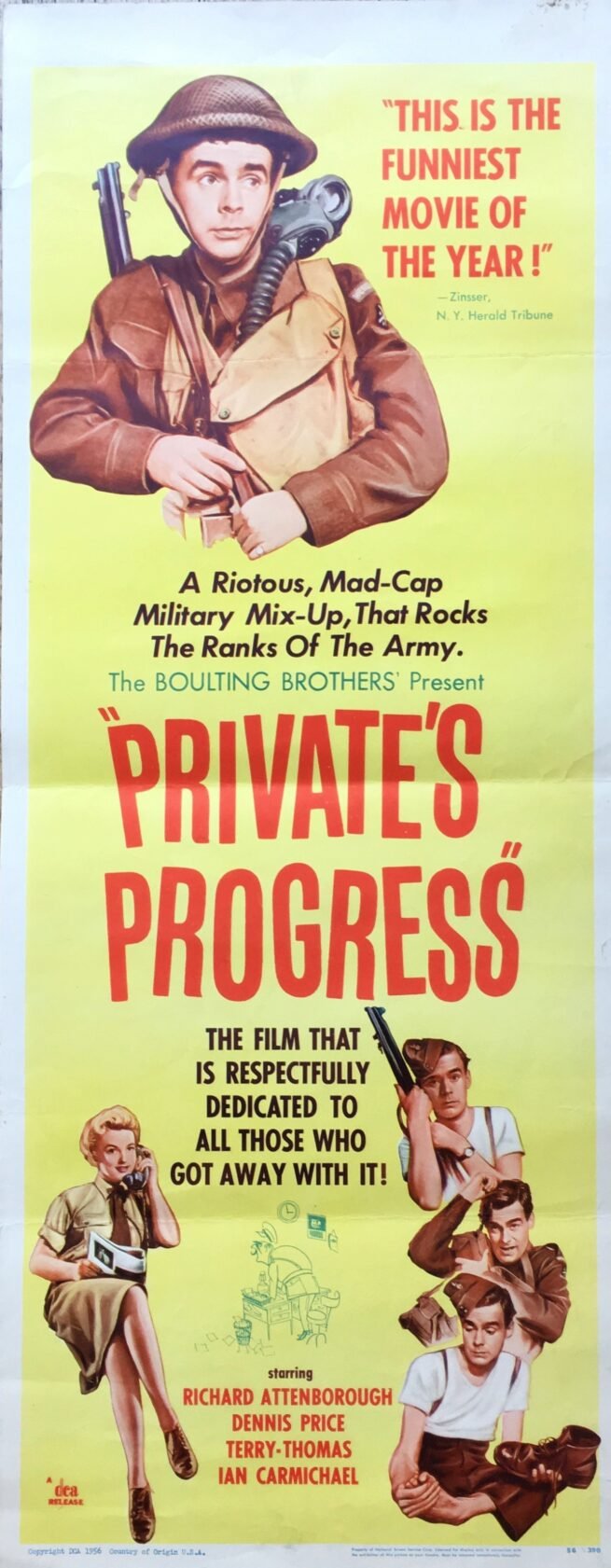Original vintage US movie poster for Private's Progress.