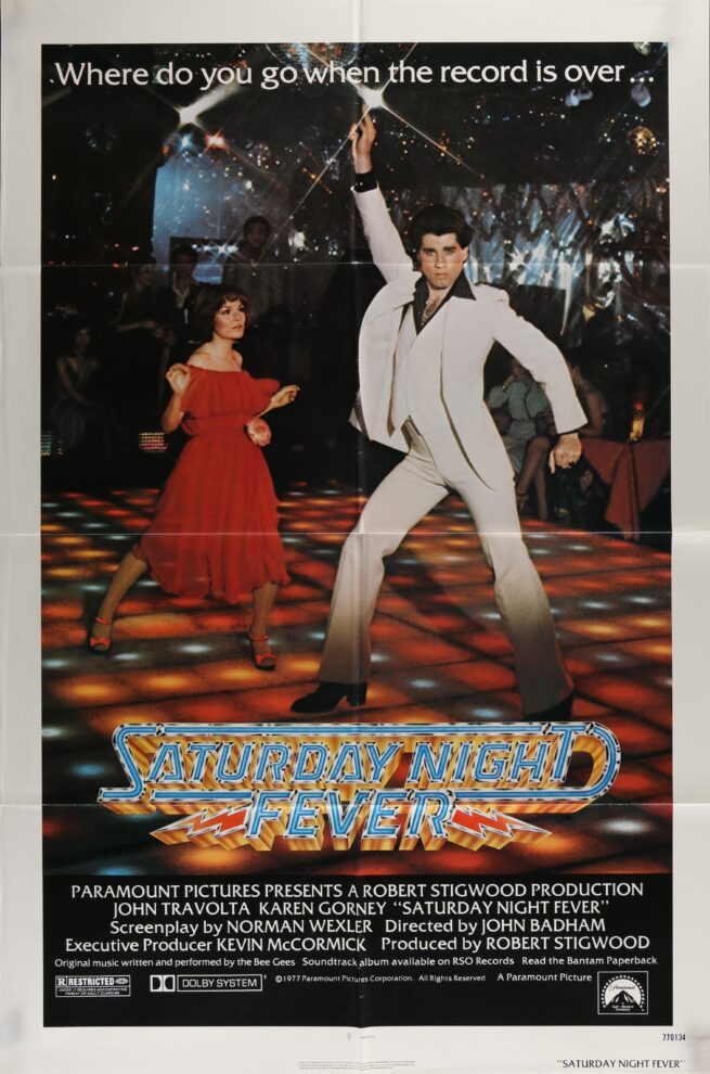 Original vintage cinema movie poster for Saturday Night Fever