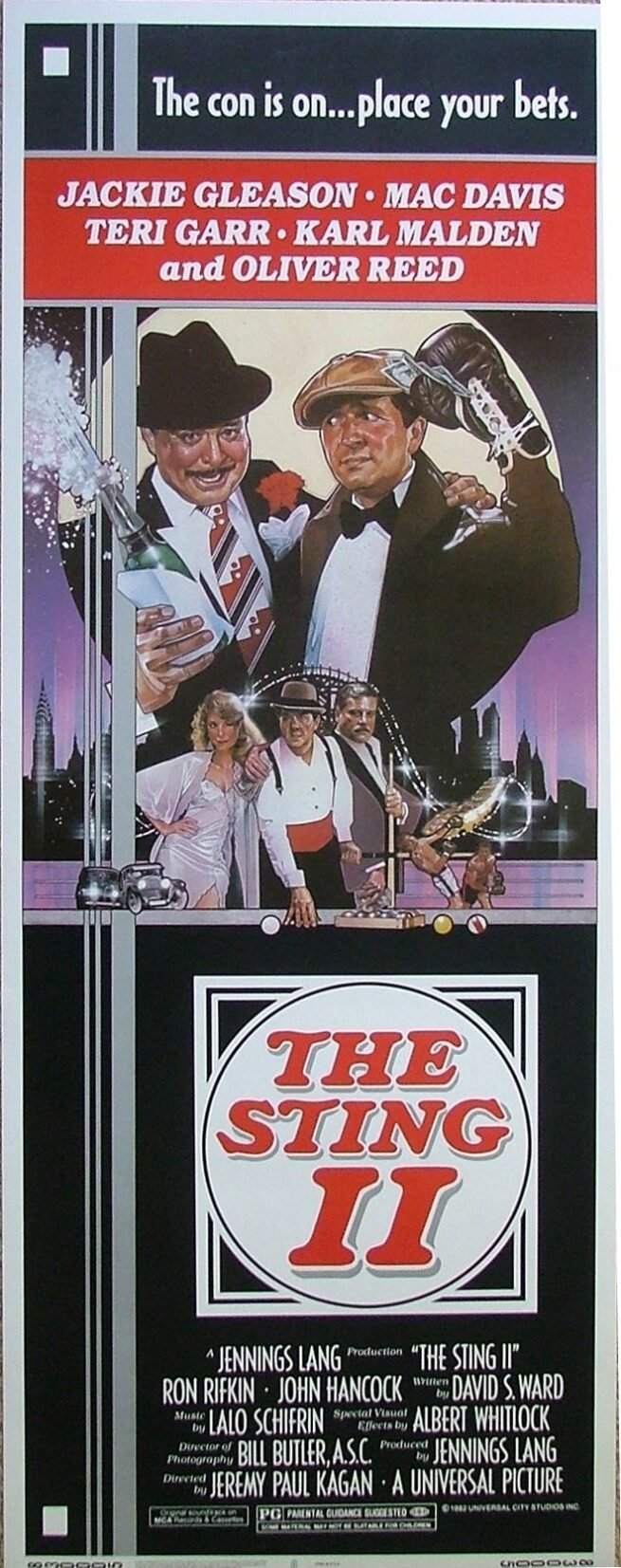 Vintage original US cinema movie poster for 1983 film The Sting II.