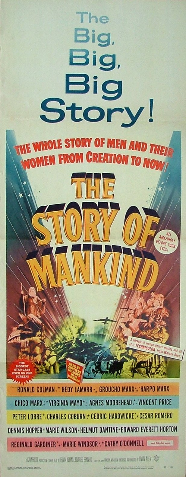 Original vintage US cinema movie poster for star-studded film The Story of Mankind.