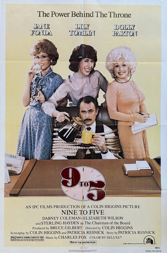 Vi.ntage original US cinema movie poster for Dolly Parton film Nine to Five