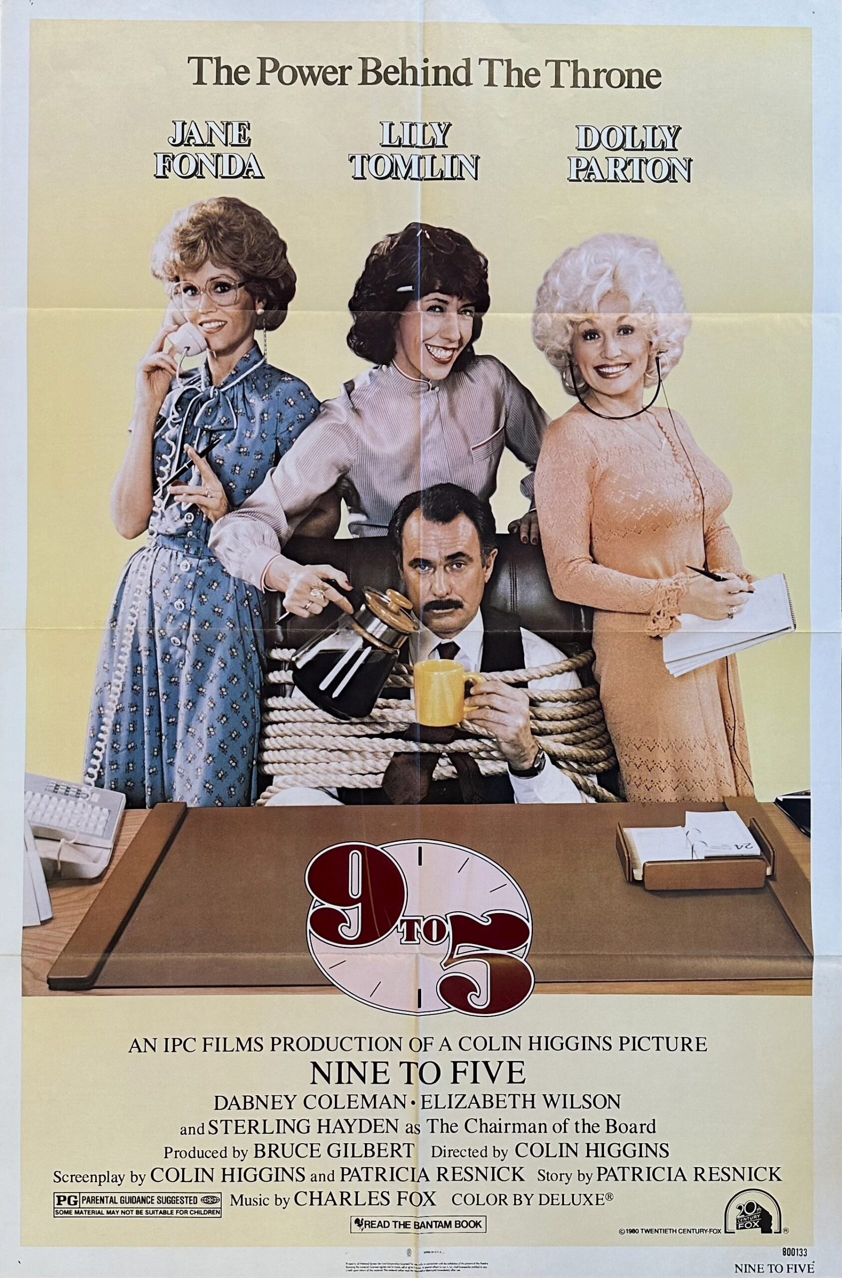 Vi.ntage original US cinema movie poster for Dolly Parton film Nine to Five