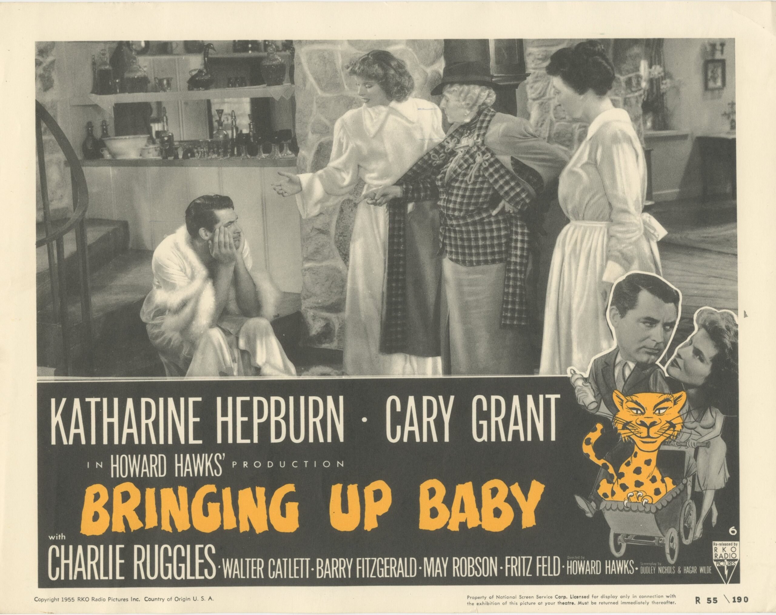 Original vintage cinema lobby card movie poster for screwball comedy Bringing up Baby