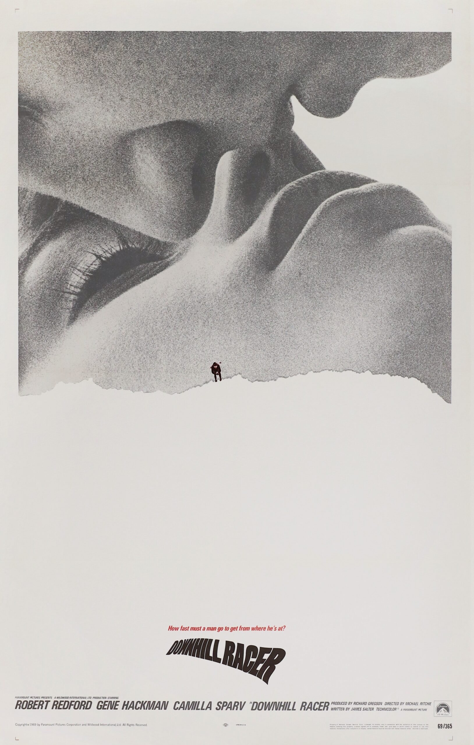 Original vintage cinema movie poster for the ski film Downhill Racer