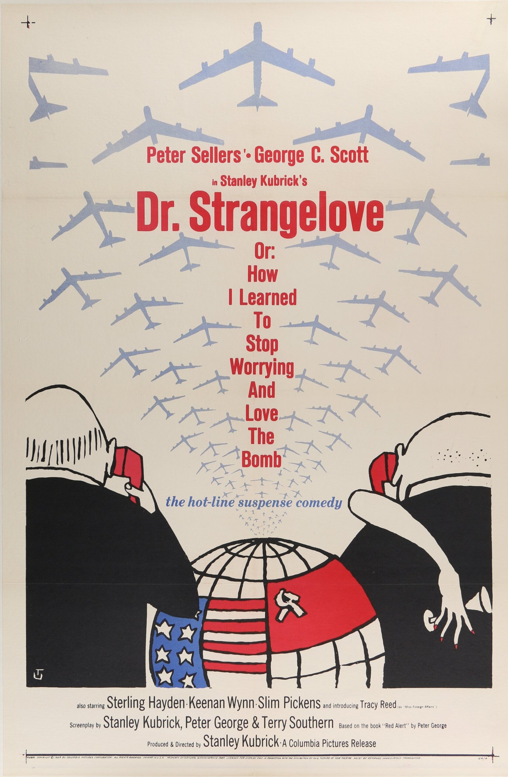 Original cinema movie poster for Dr Strangelove, starring Peter Sellers