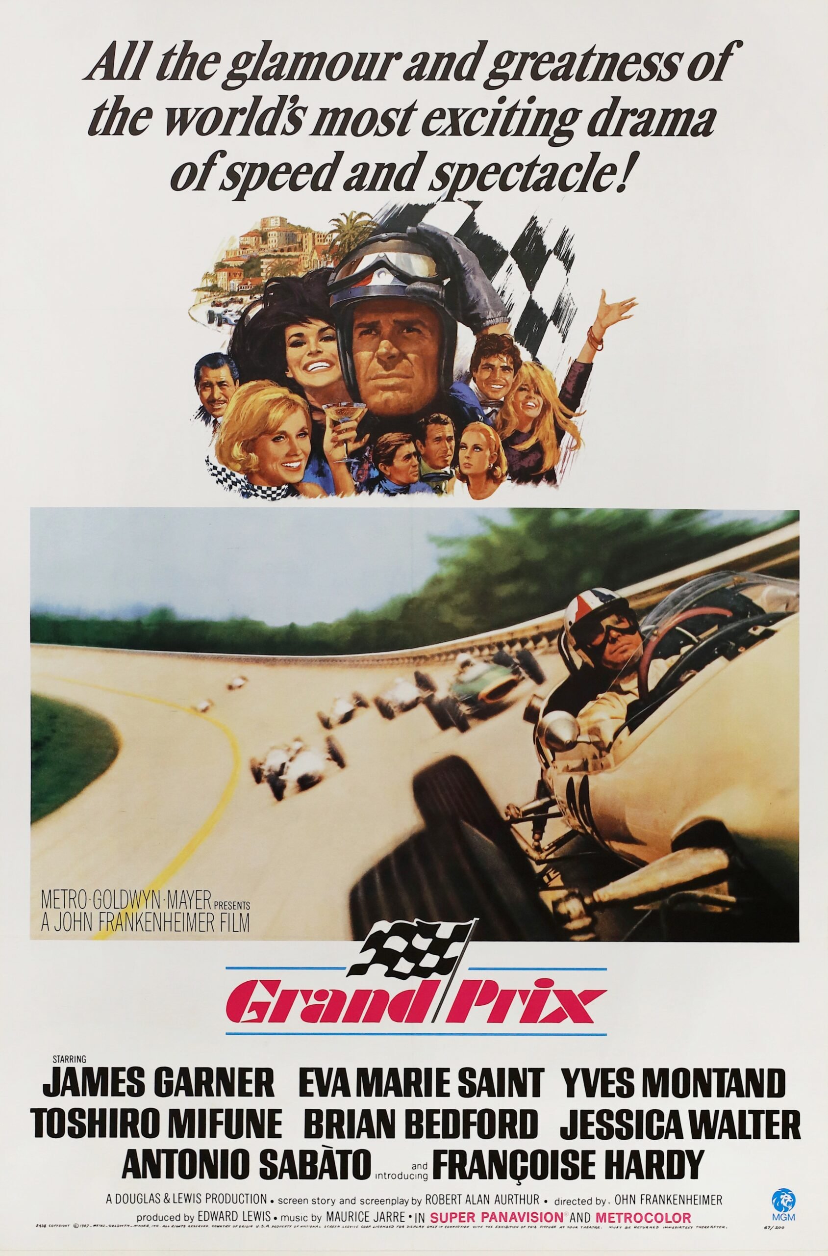 Original vintage cinema movie poster for the racing drama, Grand Prix