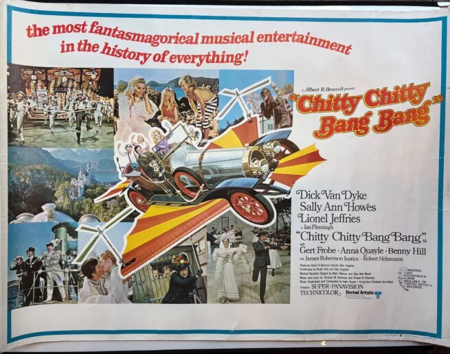 Vintage original UK Quad movie poster for 1968 film Chitty Chitty Bang Bang