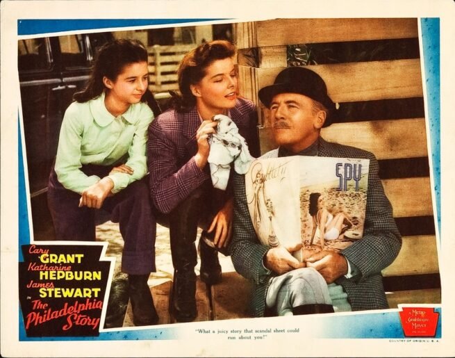 Original vintage US lobby card poster for The Philadelphia Story starring Katharine Hepburn, Cary Grant and James Stewart